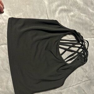 SHEIN Black Strappy Halter Top